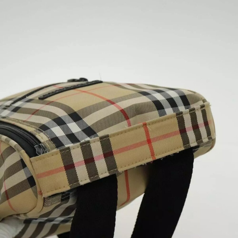 BURBERRY Golf Nova Check Backpack Canvas Beige Auth 95671 - Picture 7 of 16